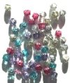 Cathedral 50 6mm Triangle Faceted Silver Tipped with Coated Ends - Mix Pack